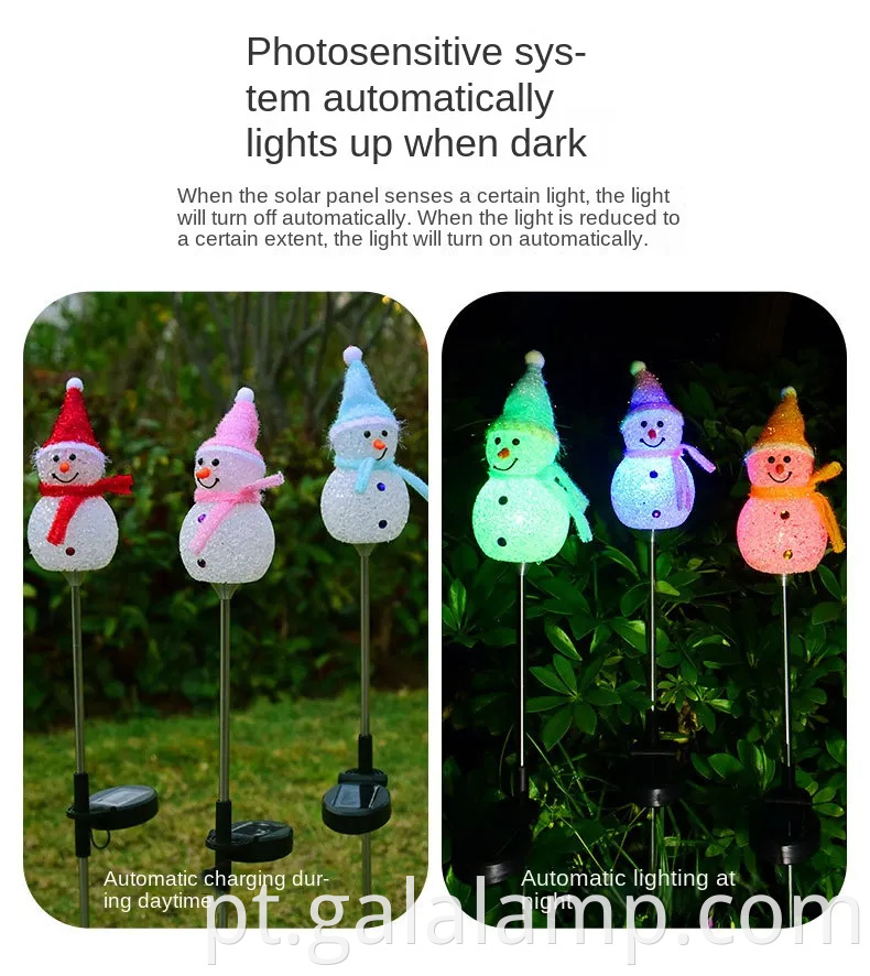 Iluminando luminárias de piso solar festivas para decoração ao ar livre